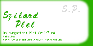 szilard plel business card